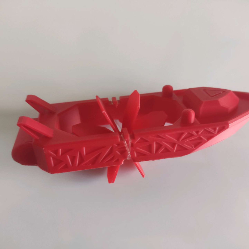 Lastik Motorlu Yarış Teknesi - 3D Baskı Eğlenceli Oyuncak