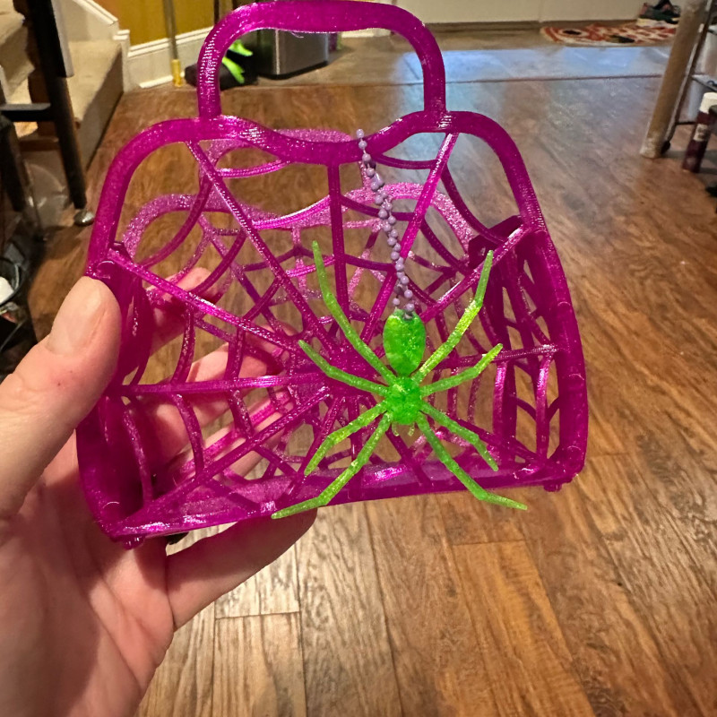 TPU Örümcek Ağı Cadılar Bayramı Şeker Çantası - Esnek 3D Baskı