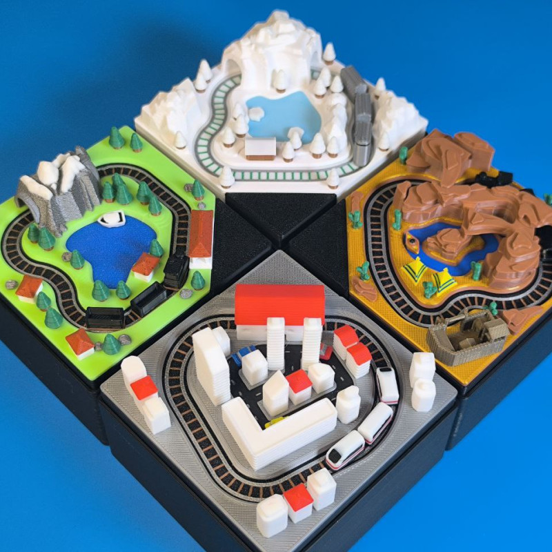 Mini Tren Big Thunder Mountain Diorama - 3D Baskı Disney Maketi