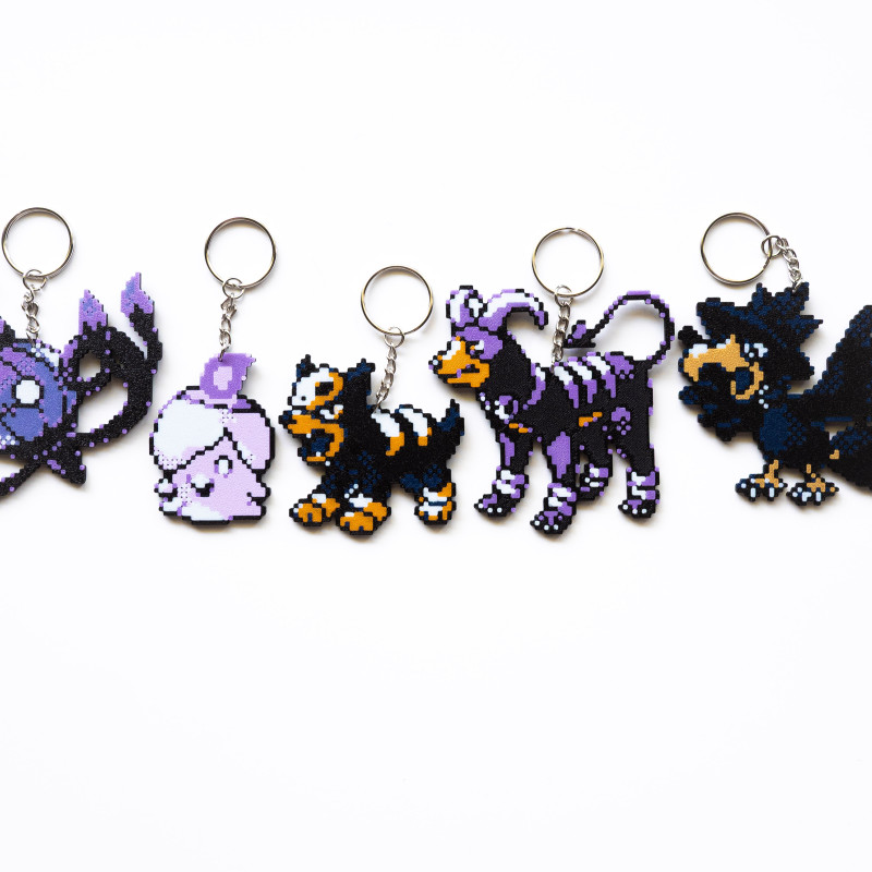 Houndoom ve Houndour 3D Baskılı Anahtarlık Seti - Korku Temalı Koleksiyon