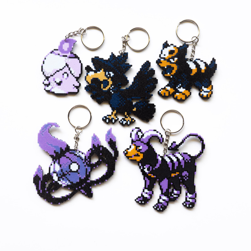 Houndoom ve Houndour 3D Baskılı Anahtarlık Seti - Korku Temalı Koleksiyon