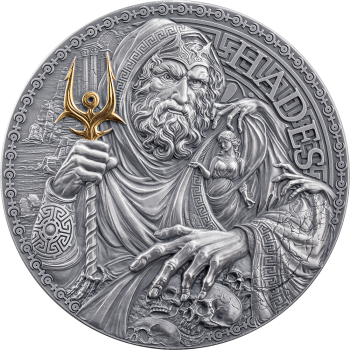 2025 Hades Yeraltı Tanrısı 3D Baskı Gümüş Replika Madalyon