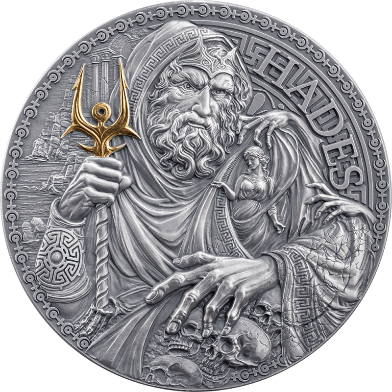 2025 Hades Yeraltı Tanrısı 3D Baskı Gümüş Replika Madalyon