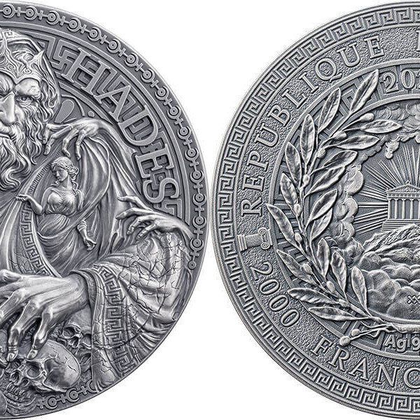 2025 Hades Yeraltı Tanrısı 3D Baskı Gümüş Replika Madalyon