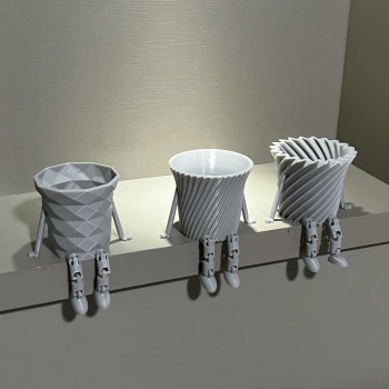 Sevimli Mini Sukulent Saksıları Seti - 3D Baskı Dekor