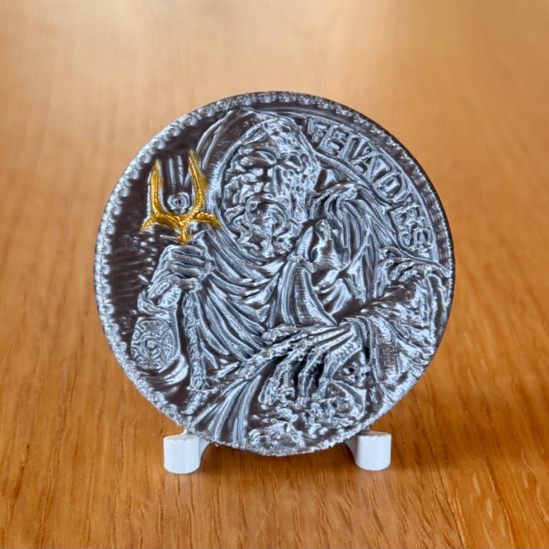 2025 Hades Yeraltı Tanrısı 3D Baskı Gümüş Replika Madalyon
