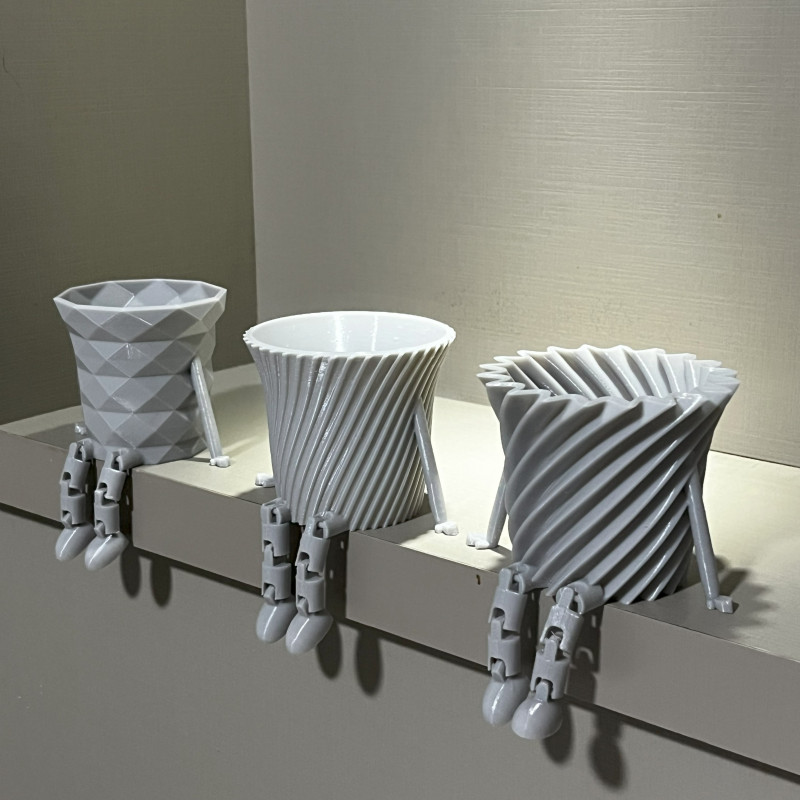 Sevimli Mini Sukulent Saksıları Seti - 3D Baskı Dekor