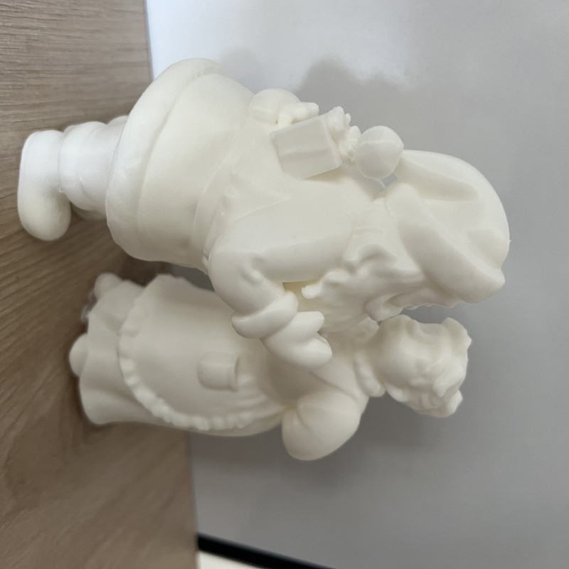 Öpüşen Noel Baba ve Eşi 3D Baskı Noel Süsü - Özel Tasarım