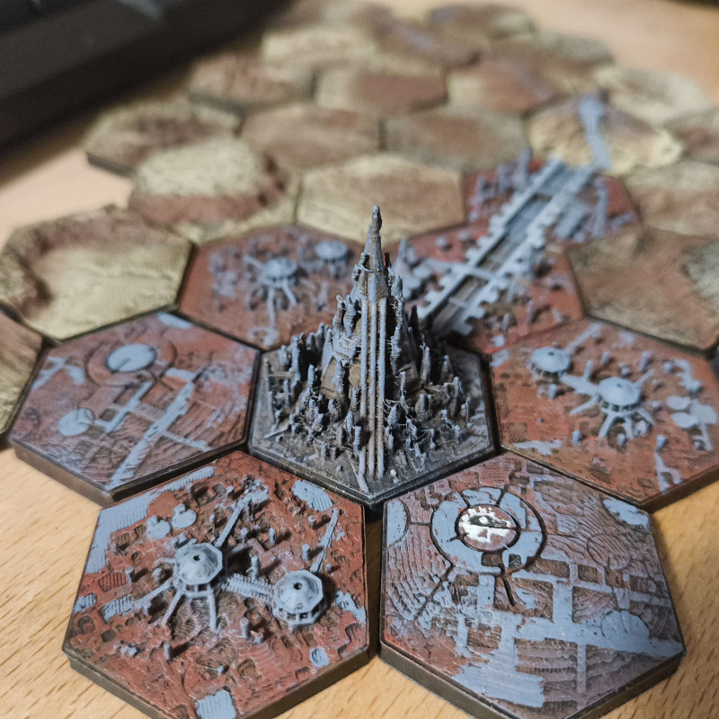 Dijital Hive Şehir Heksagon Karo Seti - 3D Baskı Eğitim Modeli