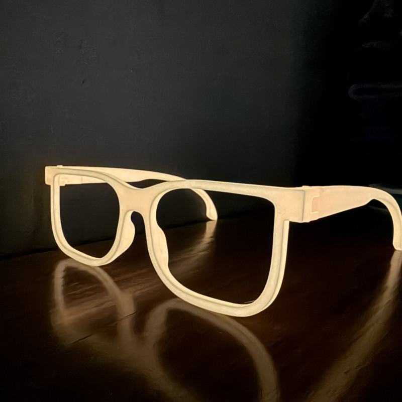Parlak Işıklı 3D Baskı Gözlük - Glow Glasses Style 2