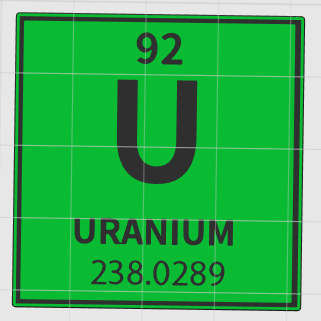 Uranyum Periyodik Tablo Modeli - 3D Baskı Eğitim Materyali