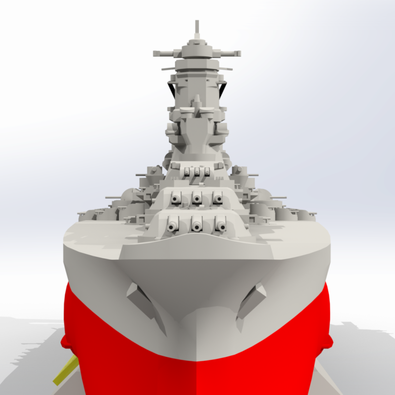 IJN Yamato Savaş Gemisi 3D Baskı Modeli - Yüksek Detay