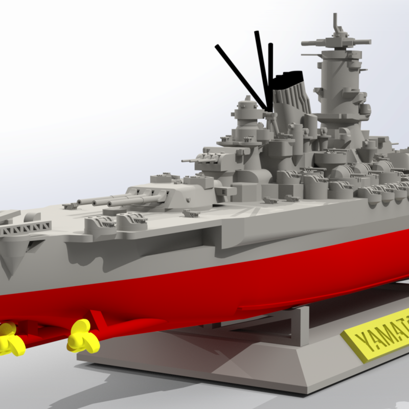 IJN Yamato Savaş Gemisi 3D Baskı Modeli - Yüksek Detay