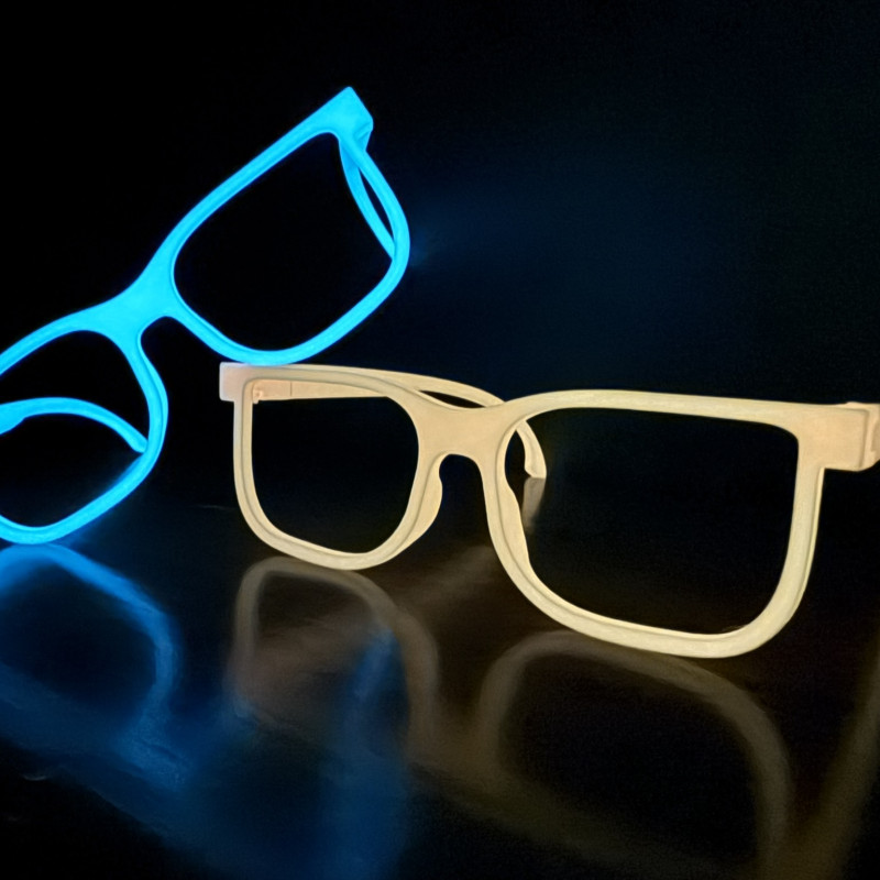 Parlak Işıklı 3D Baskı Gözlük - Glow Glasses Style 2