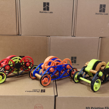 Kurmalı 4x4 Eğitici Araba - 3D Baskı Mekanik Oyuncak