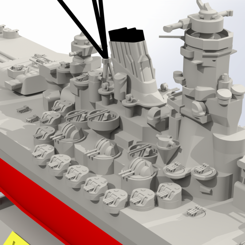 IJN Yamato Savaş Gemisi 3D Baskı Modeli - Yüksek Detay