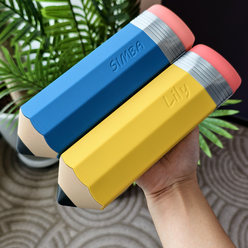 Kalem Şekilli 3D Baskı Okul Kalem Kutusu - Dayanıklı ve Pratik