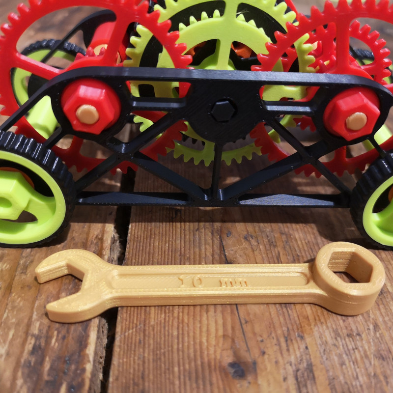 Kurmalı 4x4 Eğitici Araba - 3D Baskı Mekanik Oyuncak