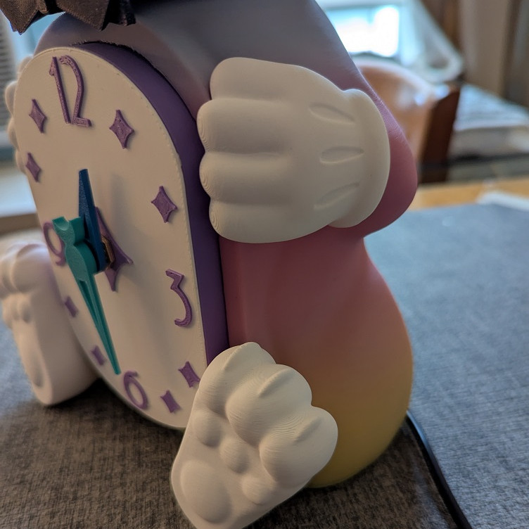 Hareketli Gözlü ve Kuyruklu Kedi Saati - 3D Baskı Dekor