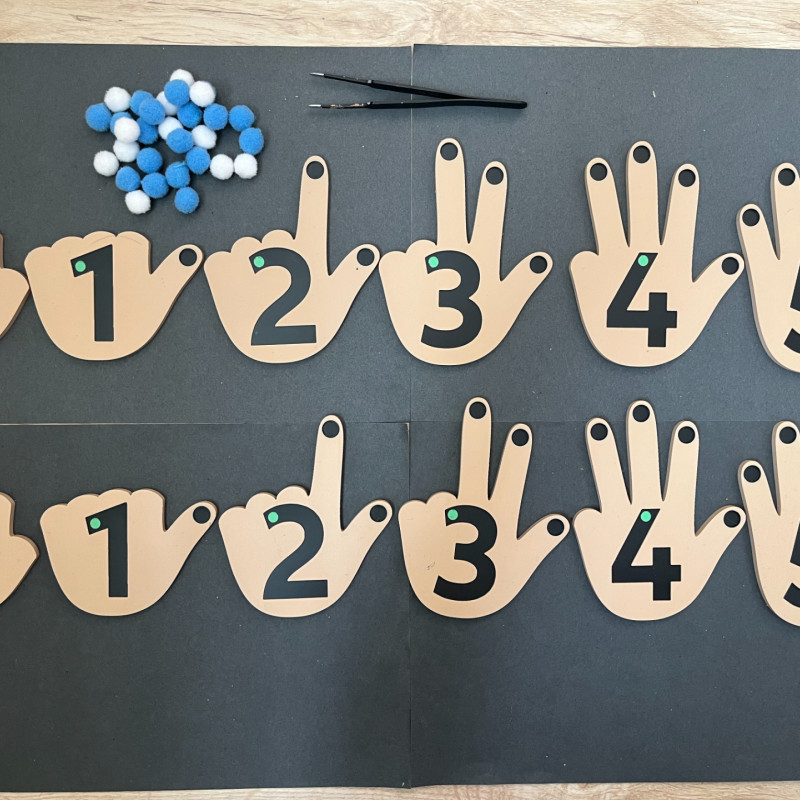 Montessori Parmak Sayma Eğitim Seti - 3D Baskı Matematik Öğrenme Aracı