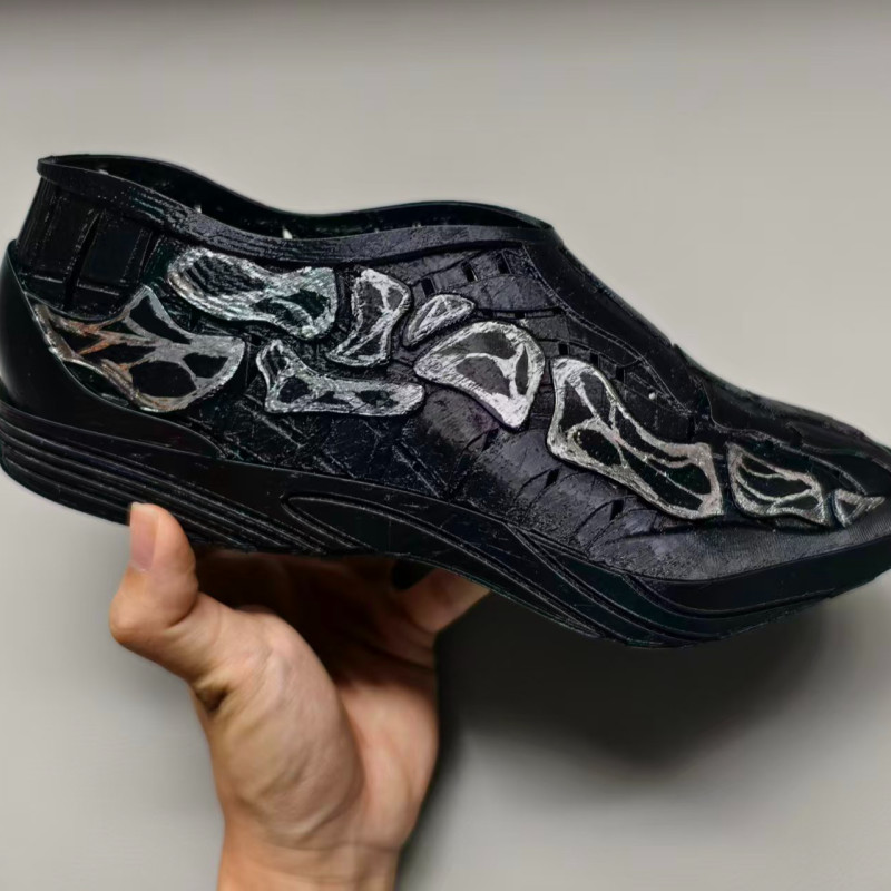 Kafatası Desenli 3D Baskı Ayakkabı - Özgün Tasarım PLA Moda