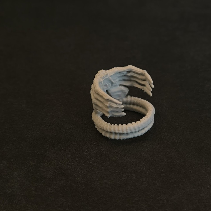 Alien Facehugger Yüzük - Bilim Kurgu Halkası 3D Baskı