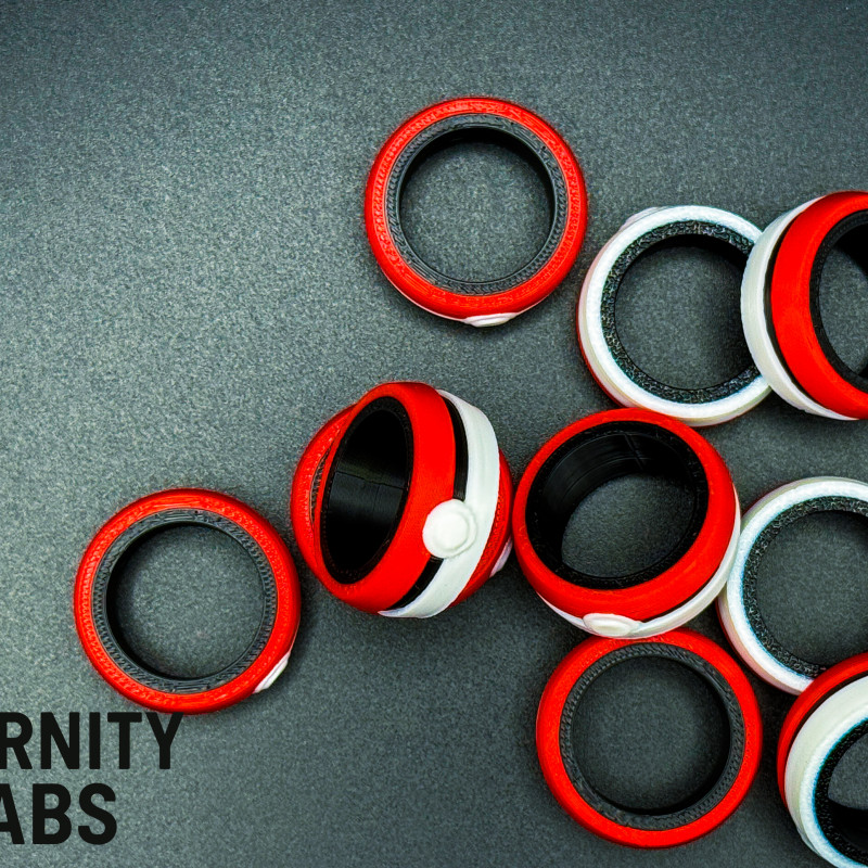 Pokemon Poke Ball Yüzük - 3D Baskılı Özel Tasarım Pokemon Poke Ball Yüzük - 3D Baskılı Özel Tasarım