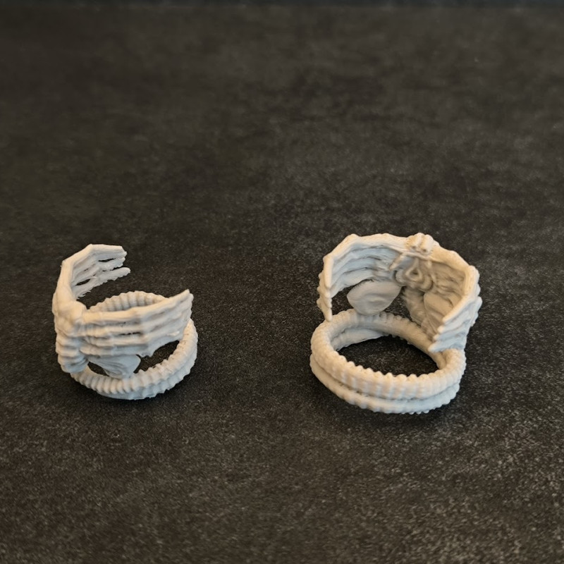 Alien Facehugger Yüzük - Bilim Kurgu Halkası 3D Baskı