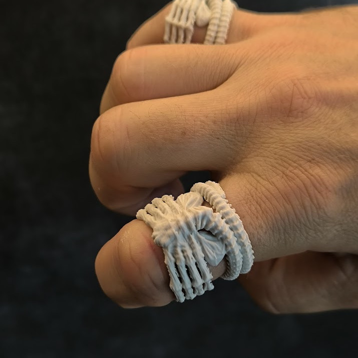 Alien Facehugger Yüzük - Bilim Kurgu Halkası 3D Baskı