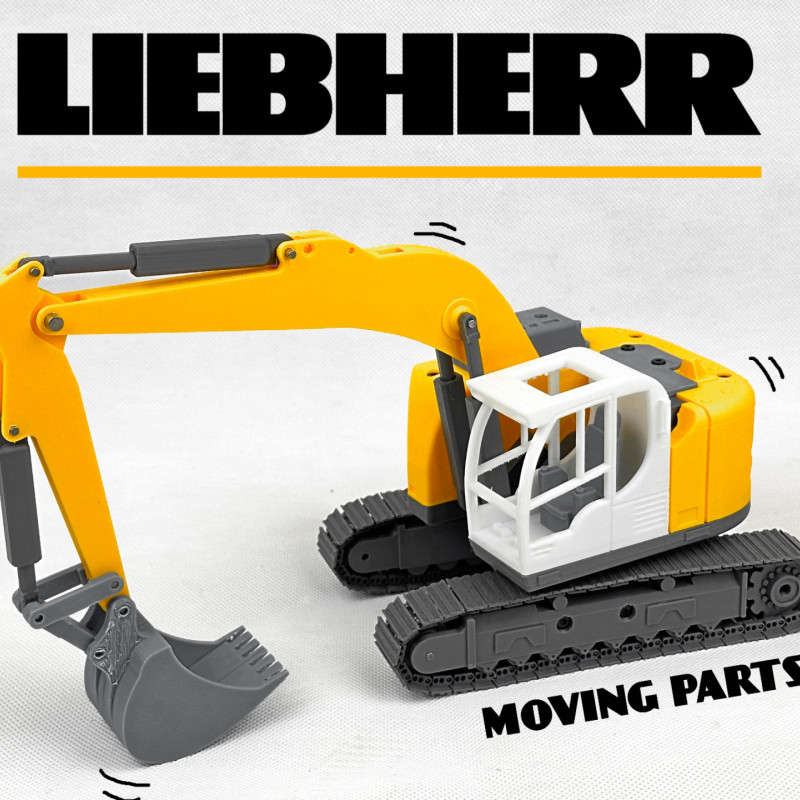 Liebherr Kompakt Paletli Ekskavatör - Hareketli 3D Baskı Modeli