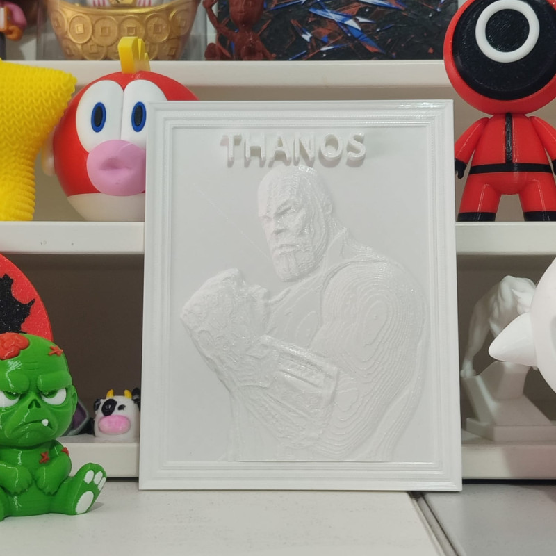 3D Baskı Thanos Rölyef Heykeli - Marvel Koleksiyon Parçası