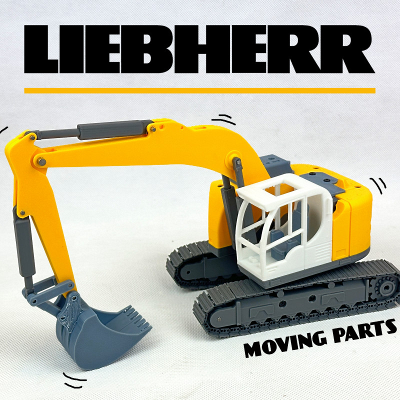 Liebherr Kompakt Paletli Ekskavatör - Hareketli 3D Baskı Modeli