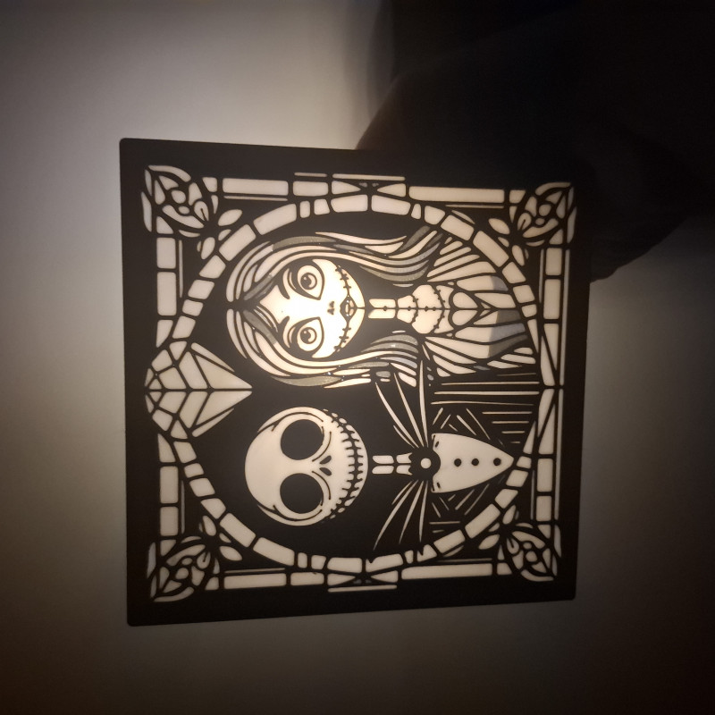 Nightmare Before Christmas Işık Kutusu - 3D Baskı Dekor