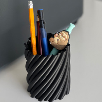 Tel Halat Detaylı 3D Baskı Kalemlik ve Vazo - Şık Masa Aksesuarı