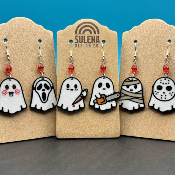 Korku Hayaleti Halloween Küpeleri - 3D Baskı Korku Film Aksesuarı