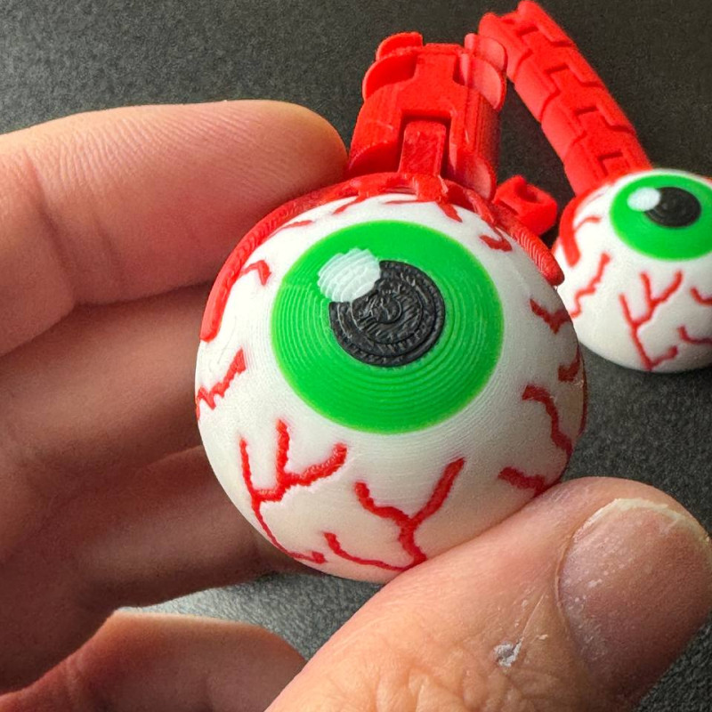 Esnek Kanlı Göz Anahtarlık - 3D Baskılı Cadılar Bayramı Aksesuarı