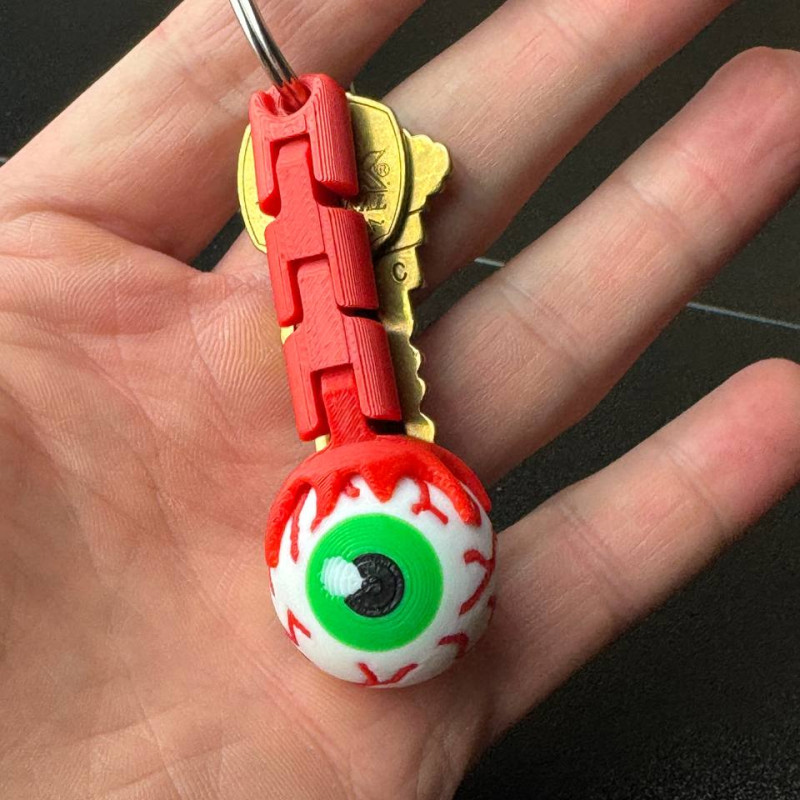 Esnek Kanlı Göz Anahtarlık - 3D Baskılı Cadılar Bayramı Aksesuarı