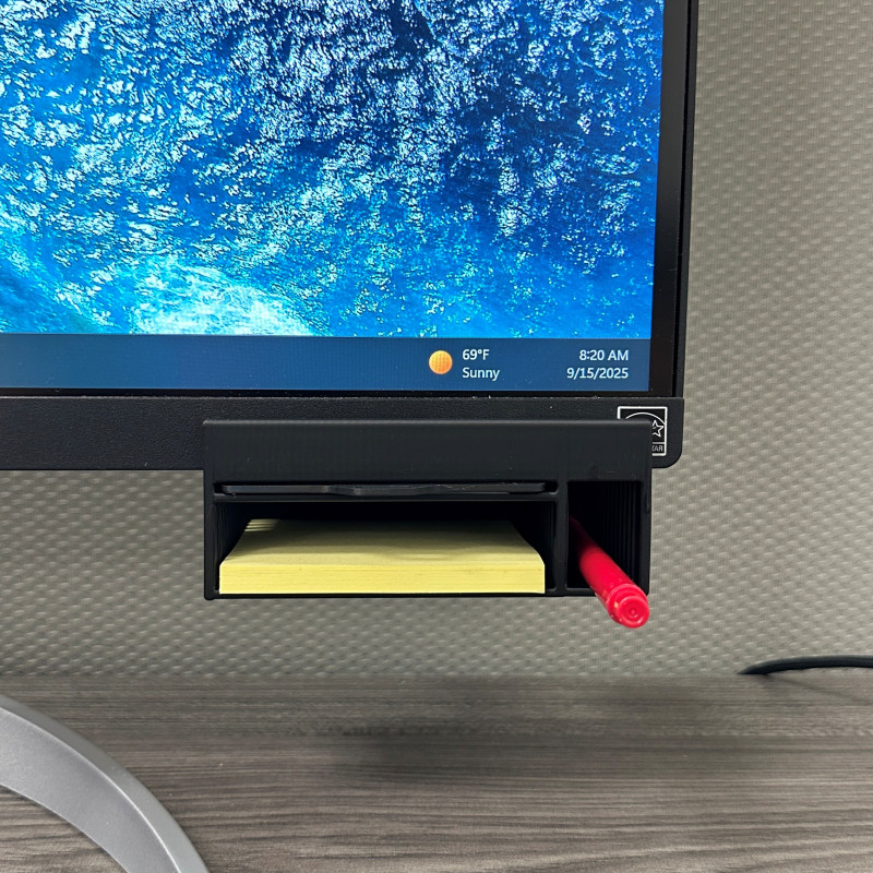 Monitör Altı Yapışkan Not ve Kalem Tutucu - Şablonlu 3D Baskı