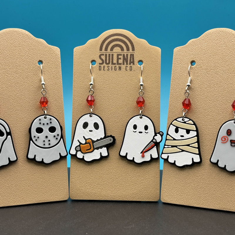 Korku Hayaleti Halloween Küpeleri - 3D Baskı Korku Film Aksesuarı Korku Hayaleti Halloween Küpeleri - 3D Baskı Korku Film Aksesuarı