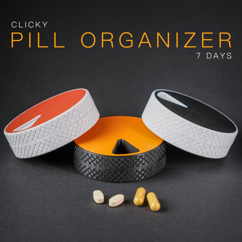 7 Günlük Dönen İlaç Organizatörü - 3D Baskılı Pratik İlaç Kutusu 7 Günlük Dönen İlaç Organizatörü - 3D Baskılı Pratik İlaç Kutusu