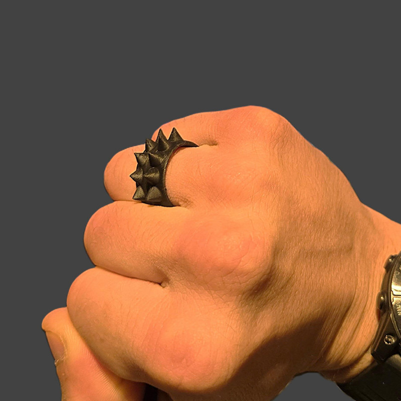Taktiksel Dikenli Yüzük - Punk Tarzı 3D Baskı Aksesuar