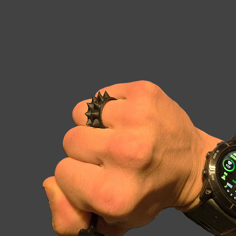 Taktiksel Dikenli Yüzük - Punk Tarzı 3D Baskı Aksesuar