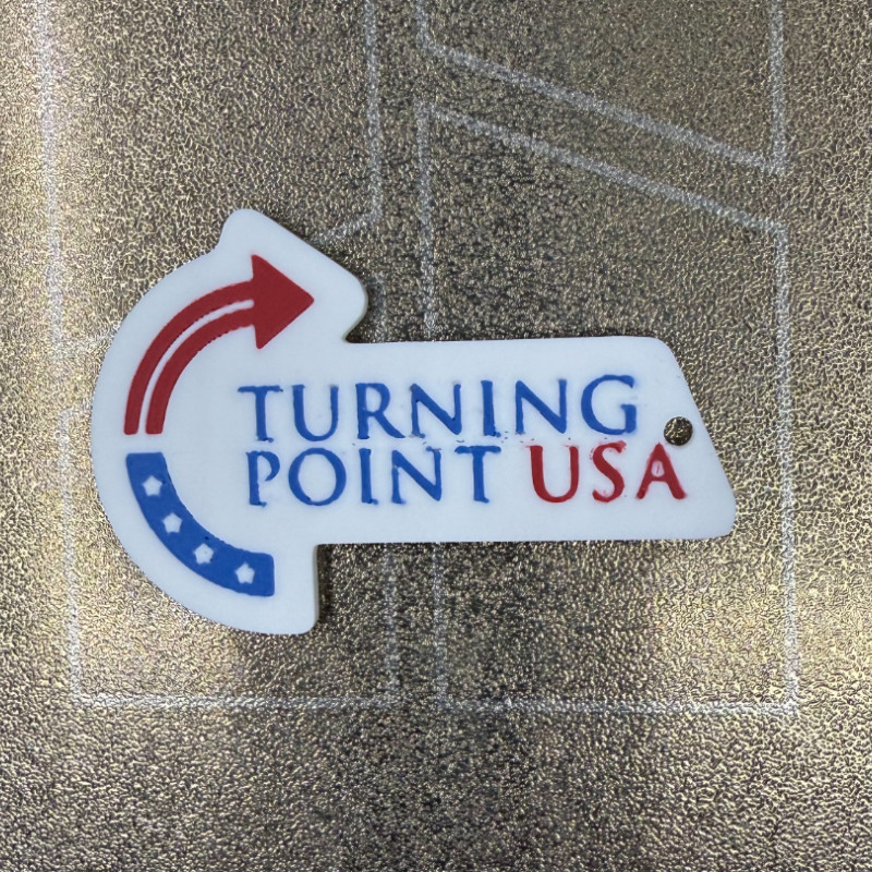 Charlie Kirk Turning Point USA Anahtarlık - 3D Baskılı Özel Tasarım