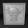 One Piece Korsan Bayrağı Rolyef Duvar Dekoru - 3D Baskı