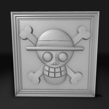 One Piece Korsan Bayrağı Rolyef Duvar Dekoru - 3D Baskı