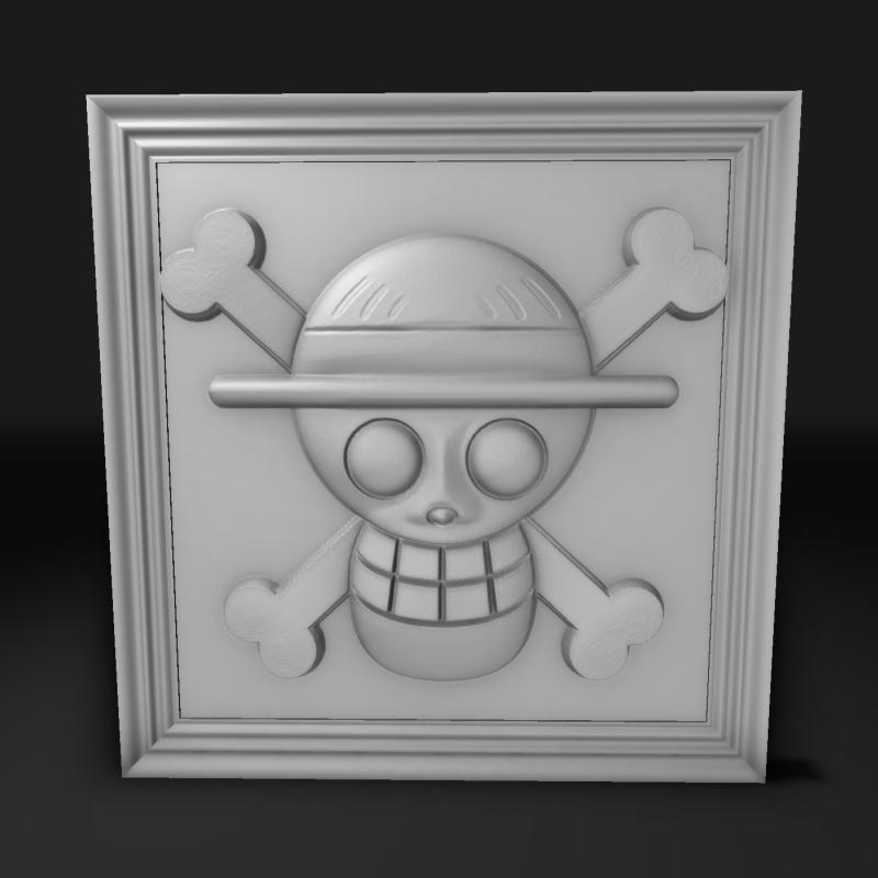 One Piece Korsan Bayrağı Rolyef Duvar Dekoru - 3D Baskı