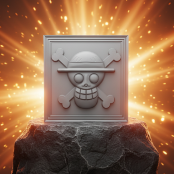 One Piece Korsan Bayrağı Rolyef Duvar Dekoru - 3D Baskı