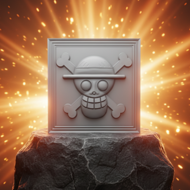 One Piece Korsan Bayrağı Rolyef Duvar Dekoru - 3D Baskı