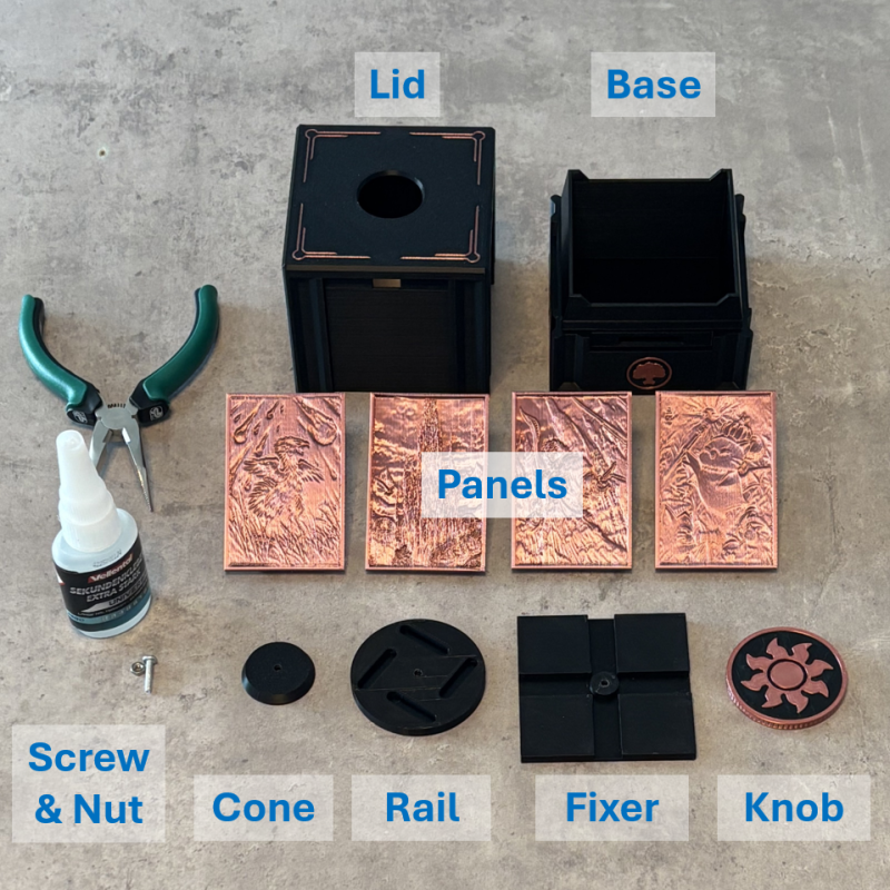 MTG Commander Sürgülü Deck Kutusu - Özel 3D Baskı Kart Saklama