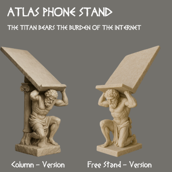 ATLAS Tablet Tutucu - Mitolojik Tasarım 3D Baskı Masa Aksesuarı